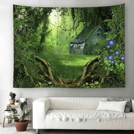 royaluxe -Chambre à coucher salon décoration murale tissu forêt impression tapisserie (150X100cm) (1/3)