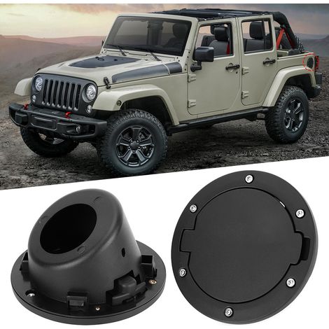 Schwarzer Tankdeckel mit Sternenmuster, kompatibel mit Jeep Wrangler JK 2007-2017, fünfzackiger Deckel, robustes Zubehör. (1/5)