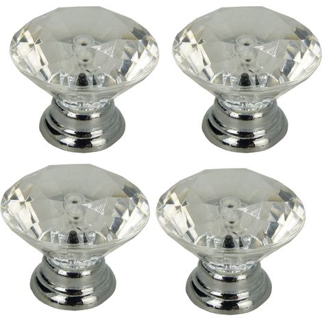 x runder Möbelknopf in Diamant-Silber (1/5)