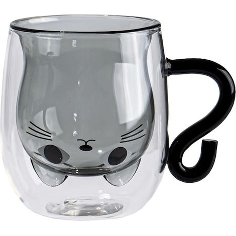 Cana cafea cu pereti double, GelldG, Sticla, 300 ml, Transparent (1/5)