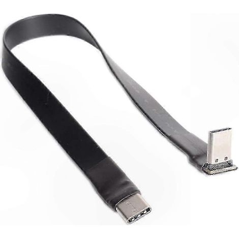 90°-Winkel-USB-C-zu-USB-C-Verlängerungskabel, 3A 10Gbit/s Flachbandkabel, FPC-Adapter für FPV-Drohnen, 0,5 m flexible Länge, stabile Verbindung (1/2)
