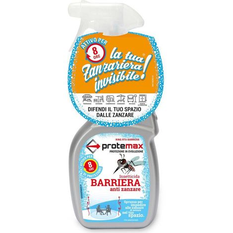 Protemax insetticida antizanzare barriera spray, 500 ml, azione 8 ore, inodore, no macchia, per esterni e vegetazione (1/2)