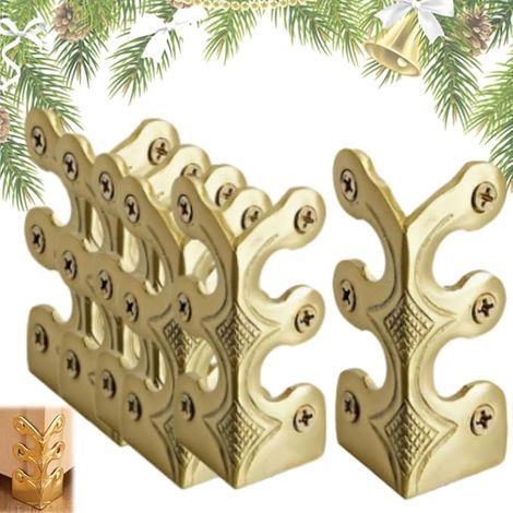 Set of 5 corner protectors for skirting boards, solid brass corner protectors, gold finish. (1/5)