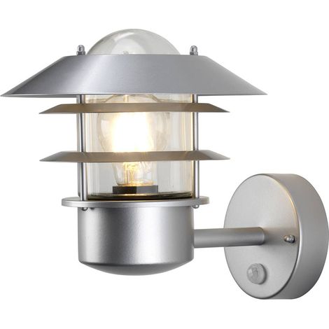 Elstead Helsingor - Lanterna 1 Luce da Esterno Argento con Sensore di Movimento PIR IP44, E27 (1/5)