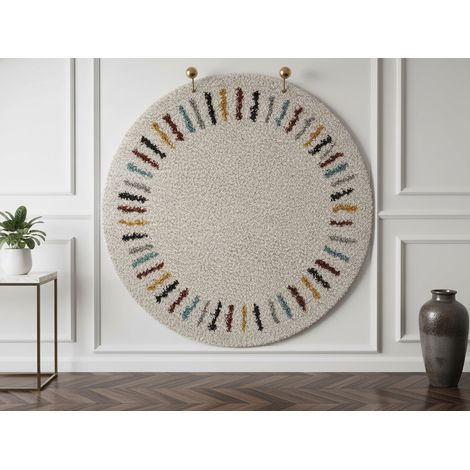 BOBOCHIC - Tapis ronds NONI uni  160x160 Beige (1/5)