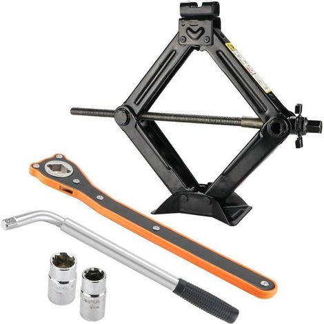 Scherenwagenheber Kit 2t mit Ratsche & Radmutternschlüssel für PKW SUV (1/5)