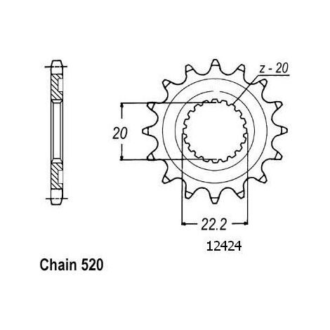 Pignon TT compatible avec les motos des marques Gas Gas / Yamaha - 520 - 13 Dents - Similaire JTF1590 - Made in Germany