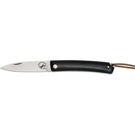 Razor Salamandra con mango granadillo, lunghezza totale 17 cm, lama 7,5 cm in acciaio ACX-380, mango 9,5 cm, 60 grammi,120131 + fazzoletto disegnare