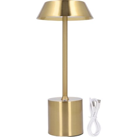 Lampadaire Sans Fil LED à Toucher Gold Modèle sans fil rechargeable 3 modes couleur 2000mAh portable pour bureau camping salle bar restaurant [Lampadaire] Gold Desk Lamp rechargeable à pile USB C [San