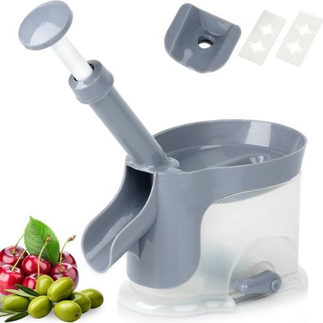 VILDE Dénoyauteur cerises et olives avec ventouse 20x12x25 cm - Inox - Rapide et précis (1/5)