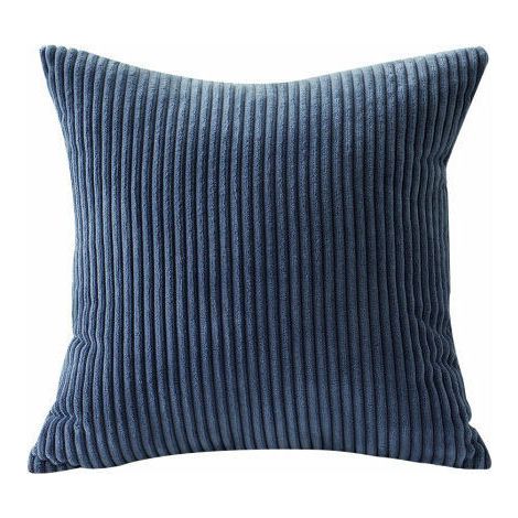 Set of 2 Velvet Cushion Covers 45x45cm Dark Blue