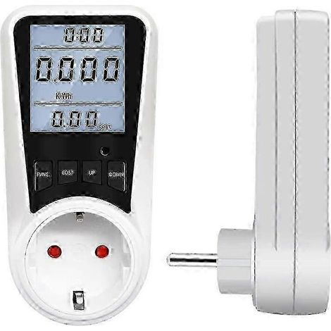Stromzähler für Steckdose, Stromverbrauchsmesser mit LCD-Anzeige, Überlastschutz 3680 W MAX 16 A, hintergrundbeleuchteter Leistungsmesser 230 V, elektrisch (1/5)