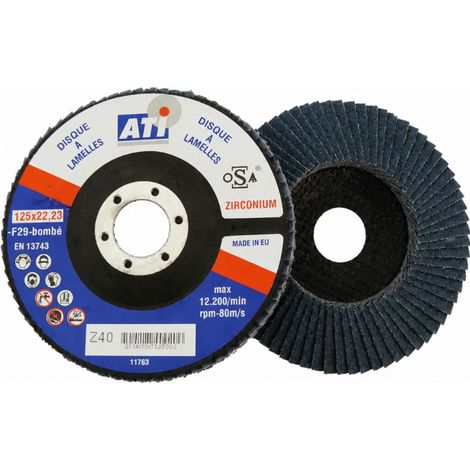 Disco lamellare curvo in zirconio, 115 mm, grana 60.