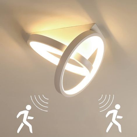 26 W White LED Ceiling Light with Motion Sensor, Modern Ceiling Lamp with Twilight Sensor, Indoor Lighting (1/5)