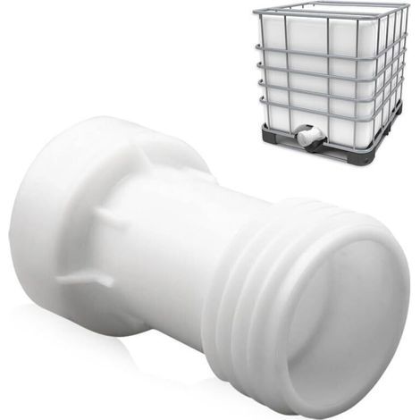 Raccords de réservoir IBC , adaptateur IBC S60 x 6 joint d'extension vanne de réservoir 60 mm 1000 l plastique droit filetage épais raccords de conteneur IBC S60 x 6 connecteur de réservoir (1/4)