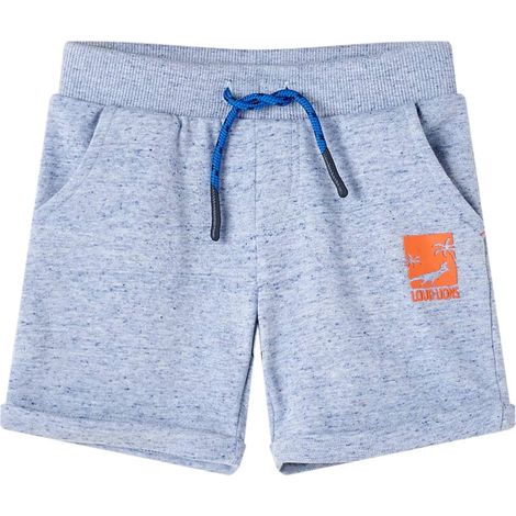 Short pour enfants à cordon de serrage mélange bleu 128 (1/5)