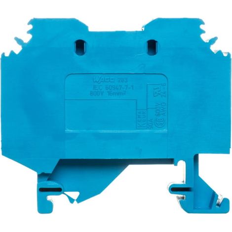 Connecteur de rail à 2 fils 16 mm² bleu 283-104