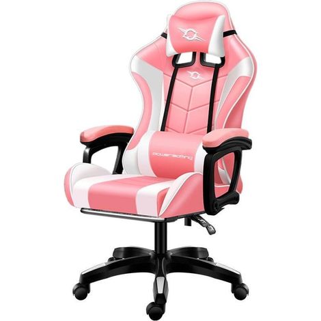 Silla Gaming PowerGaming Blanco Rosa (1/2)