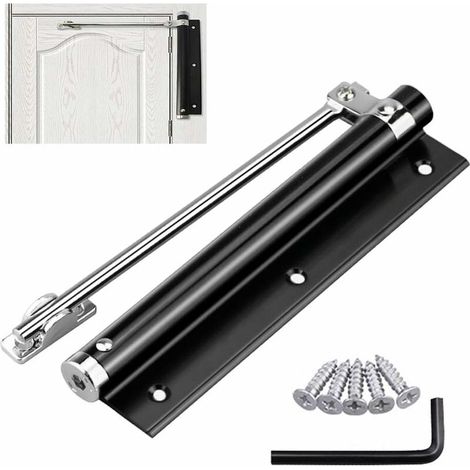 Ferme-porte, Réglable Fermeture de Porte Ferme-Porte à Ressort en Alliage d'aluminium Ménage Monté en surface Dispositif de fermeture automatique(1 pièce) (1/5)