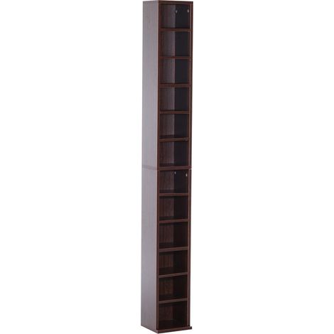 Libreria Mobiletto Colonna da Parete con Mensole in Legno Marrone 21x20x175 cm (1/5)
