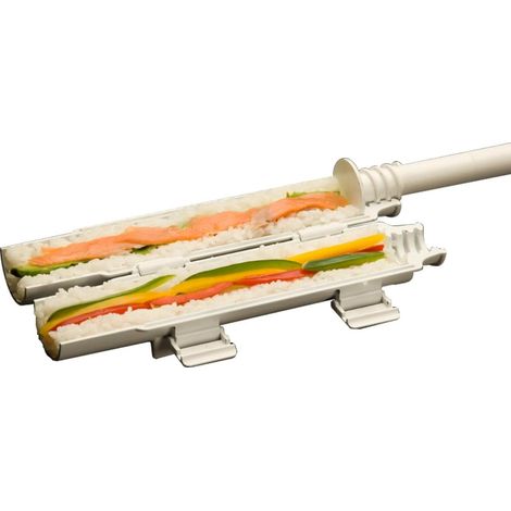 Kit Préparation Sushis - Rouleau Sushi En Plastique PP Sans BPA - Blanc - 30 X 6 X 6 Cm - 1 Pièce (1/5)
