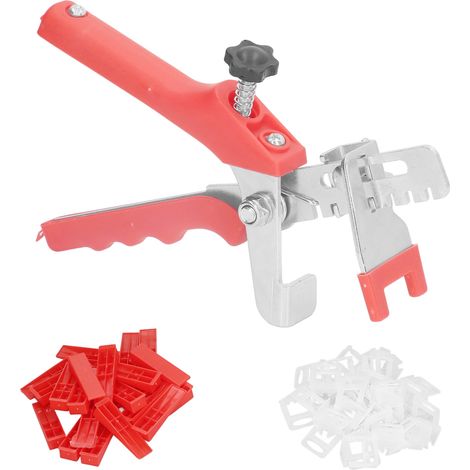 Kit de nivellement pour carrelage avec pinces, cales réutilisables et espaceurs pour pose au sol et mural (1/5)