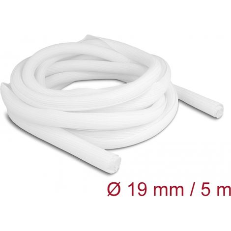 Delock Funda trenzada de cierre automÃ¡tico 5 m x 19 mm, color blanco