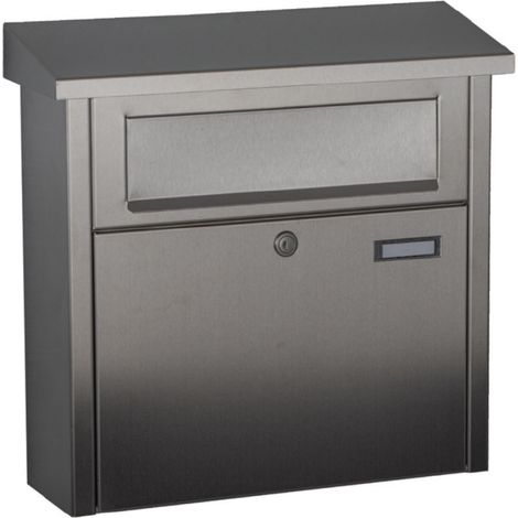 Heibi Briefkasten BIG BOX Edelstahl geschliffen 47,5x15,7x46 cm DIN C4 quer mit Öffnungs-Stopp (1/5)
