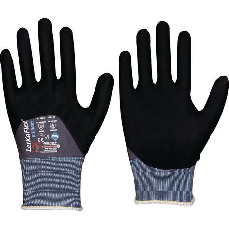 Guanti LeikaFlex® Brilliant taglia 11 grigio/nero PSA II 12 PA LEIPOLD (confezione da 12)