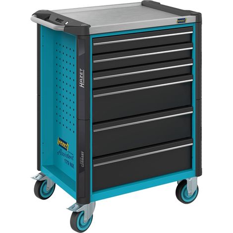 Hazet Werkstattwagen Assistent, Schubladen, flach: 3 x 81 x 522 x 398 mm, Schubladen, hoch: 3 x 166 x 522 x 398 mm, Art.Nr. 179NX-6