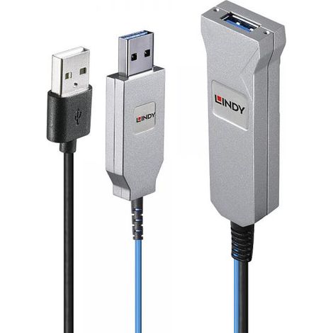 LINDY  Cavo USB USB 3.2 Gen1 (USB 3.0) Spina USB-A, Spina USB-A, Presa USB-A 30 m Blu, Argento 43345 (1/4)