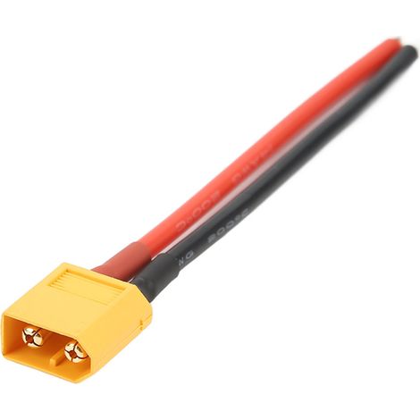 Connecteur mâle XT60 112mm avec fil silicone 14 AWG pour batterie, fiche mâle de connexion (1/5)