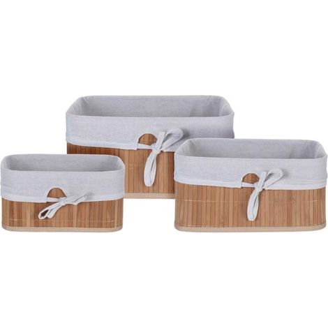 Set 3 cestas bambú -