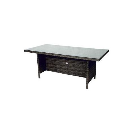TISCH LUGO 180X90X74,5 CM ALU, GEFL.STEINGRAU,GLASPLATTE