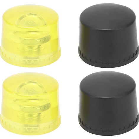 Jeu de 2 Têtes de Marteau en Caoutchouc de Remplacement, Accessoires de Maillet, Jaune et Noir, Diamètre 40 mm (1/5)