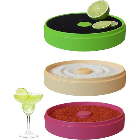 Givreur De Verre Avec Éponge Accessoires Bar Réutilisables À 3 Niveaux  Rimmer En Verre Avec Jus De Citron Vert Et Sel Pour Fêtes, Vacances, BBQ, Anniversaire, Citron, Bloody Mary (1/5)