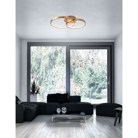 [GEBRAUCHT] B-Ware Nova Luce Deckenleuchte Deckenlampe LED Blattgold Warmweiss LEON Wohnzimmer (1/2)