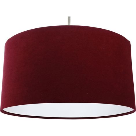 Pendelleuchte Rot Stoff Velours Optik rund 40 cm Wohnzimmer Schlafzimmer