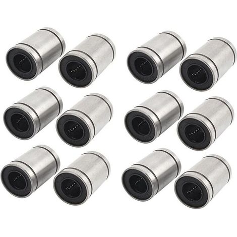12Pcs LM8UU Linéaire Roulements pour Imprimante 3D, RepRap Prusa Mendel DIY CNC Mouvement, Prusa Mendel, Reprap (8mm x 15mm x 24mm)