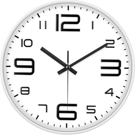 Horloge Ronde 30cm Moderne et Silencieuse - Fonctionne sur Piles à Quartz - Design Décoratif pour Toutes les Pièces de la Maison ou du Bureau