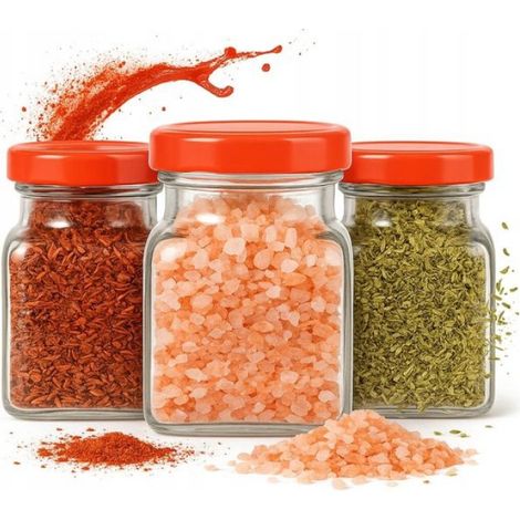 Pot À Épices - 120 ml - Verre Transparent Avec Couvercle En Plastique - Pour Confitures Miel Bougies Herbes Aromatiques - Lot De 5 (1/5)