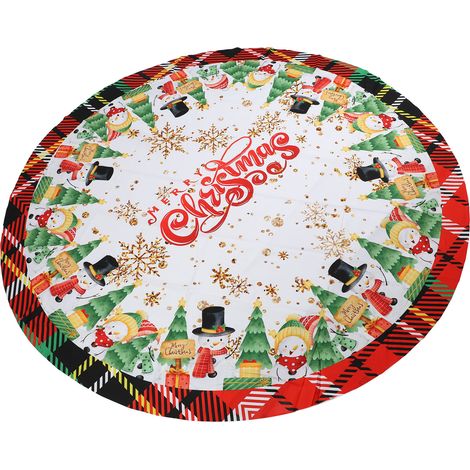 152 cm runde Tischdecke, waschbar, Polyester, Winter-Schneeflocken-Dekorationstischdecke für Feiertagsfeiern YZB(163) (1/5)