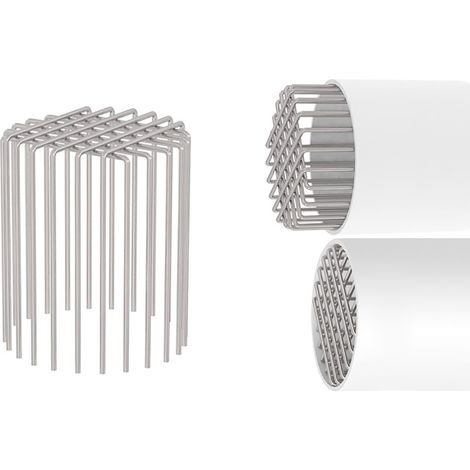Grille de protection anti-oiseaux en acier inoxydable pour conduit d'évacuation, filtre anti-rongeurs et serpents réglable pour conduit d'évacuation de toit, 4,5-18,9 cm (110 A/1 paquet) (1/5)