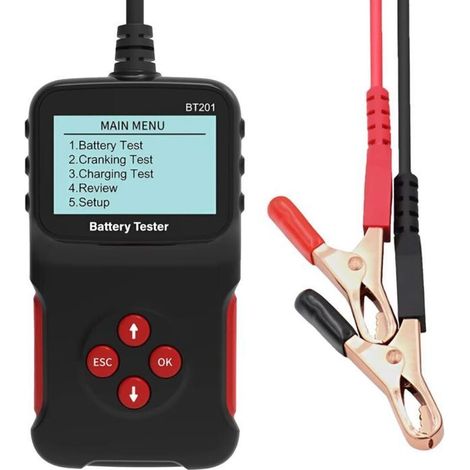 Testeur batterie voiture 12V, test charge 100-2000 CCA, vérifie état batterie, démarrage et charge pour auto, camion, moto (1/4)