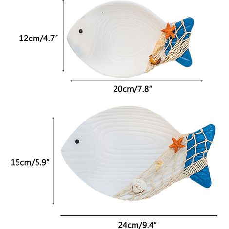 Décoration murale en bois représentant un poisson, sculpture de poisson en bois, idéale pour un thème de plage. (1/5)