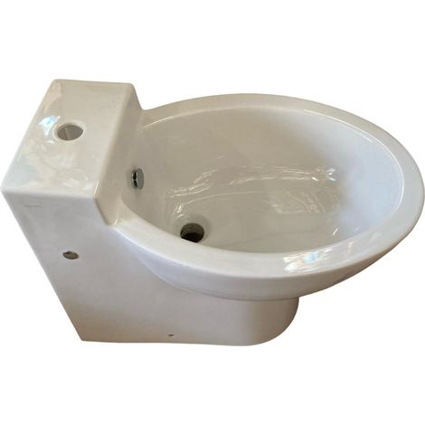 Bidet filo parete a terra la fonte monoforo bianco lucido (1/2)