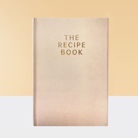 Carnet de recettes vierge pour vos propres recettes - Livre de cuisine/journal familial à couverture rigide - Format A5 - Planificateur de recettes à faire soi-même - Beige (1/3)