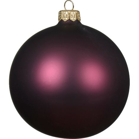 Palline di vetro malva scuro D. 10cm - 4 pz