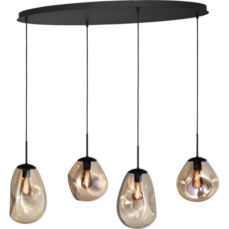 Lampe suspendue Lava Oval 4x verre doré - 2764-05-100-40-40222 (1/3)