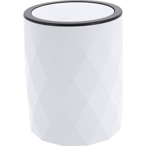 Bidone per rifiuti in abs + gomma 6l - bianco - Tendance